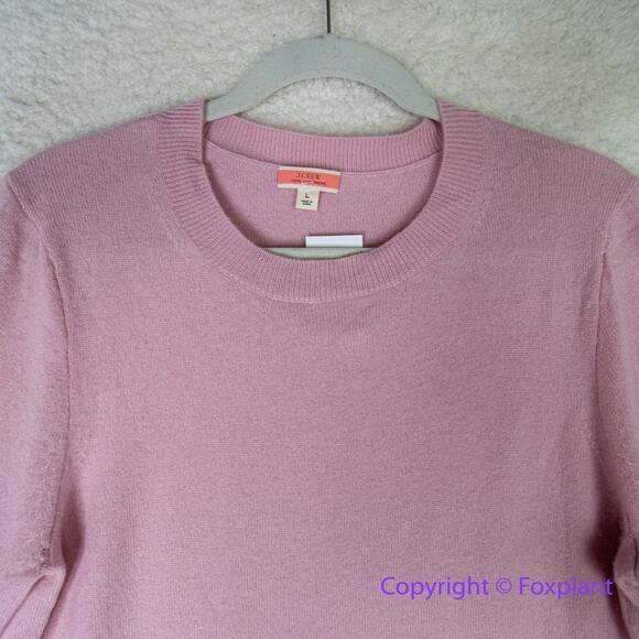 New! J. Crew *flawed* Cashmere classic-fit crewneck sweater, size L - Picture 2 of 13
